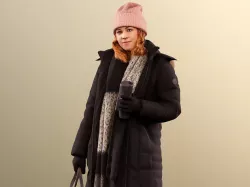 Cora 11710 - Woman wintercoat coffee bag shopping  3D model
