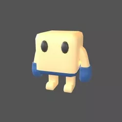 Cube Character 00003 Boxer Blue Low-poly 3D model