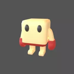 Cube Character 00003 Boxer Red Low-poly 3D model