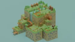 cube island pack Low-poly 3D model