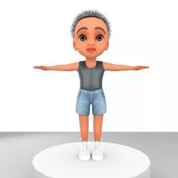 cute girl  Low-poly 3D model