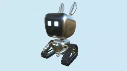 Cute Robot 05 Aluminum - Character SciFi Design Low-poly 3D model