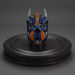 Cyberpunk Skull low-poly PBR Low-poly 3D model