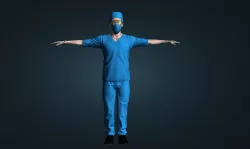 Doctor 3D Model Low Poly T Pose Low-poly 3D model