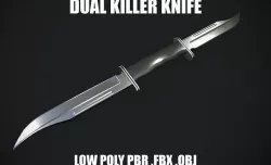 Dual Killer knife Low-poly 3D model Low-poly 3D model