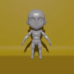 Dummy chibi for artist and game Low-poly 3D model