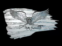 Eagle with a weapon on the flag 3d model for cnc and 3d printers 3D model