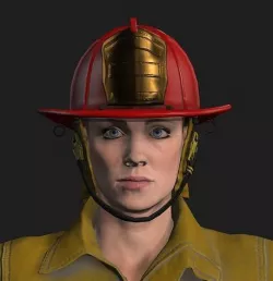 Female Firefighter 3D model