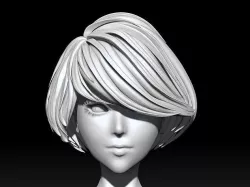 Female Short Hair Style 3D model