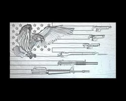 Flag Eagle Weapon 3d Model for cnc machines and 3d printers 3D model