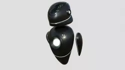 Flying Robot 02 Black - Character SciFi Design Low-poly 3D model