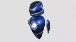 Flying Robot 06 Blue Steel - Character SciFi Design Low-poly 3D model