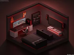 Gaming Room 3D model