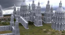 Gothic Cathedral City architecture Kitbash 3D model