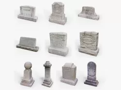 Gravestones Asset Pack Low-poly 3D model