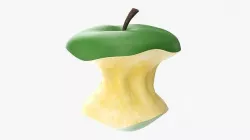 Green bitten apple 3D model