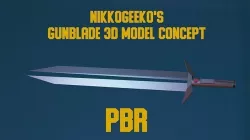 GunBlade - PBR Low-Poly Low-poly 3D model