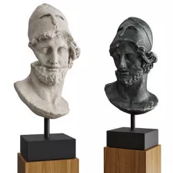 Hermes with helmet bust Low-poly 3D model