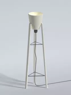 High floor lamp made of light wood in the Scandinavian style 3D model