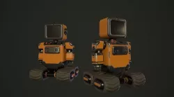 Industrial orange robot Low-poly 3D model