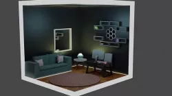 isometric room 3D model