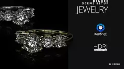 Jewelry KeyShot Black 3D Rendering Scene Setup 3D model