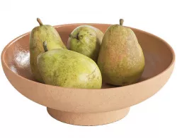 Kieffer pears in ceramic bowl 3D model