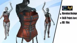 Leather corset 3D model