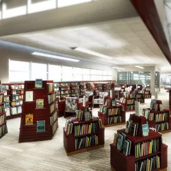 Library Kiosks and Shelves 3D model