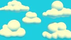 Low Poly Clouds Low-poly 3D model