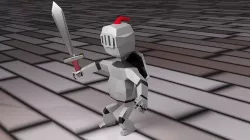 Low-Poly Knight Sword Shield Low-poly 3D model