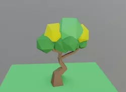 Low-poly simple Leaf Tree Low-poly 3D model