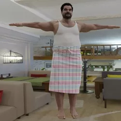 Man in Lungi 3D model