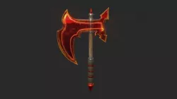 Medieval Battle Axe 02 Transparent Red - Fantasy Weaponry Low-poly 3D model