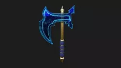 Medieval Battle Axe 03 Blue Transparent - Fantasy Weaponry Low-poly 3D model
