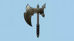 Medieval Battle Axe 05 Black Dark - Fantasy Weaponry Low-poly 3D model