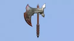Medieval Battle Axe 07 Blood Barbarian - Fantasy Weaponry Low-poly 3D model
