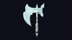 Medieval Battle Axe 08 Ice Elemental - Fantasy Weaponry Low-poly 3D model