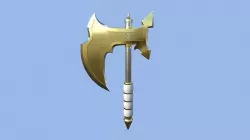 Medieval Battle Axe 10 Golden Luxury - Fantasy Weaponry Low-poly 3D model