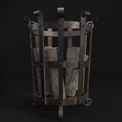 Medieval Brazier- Fire Basket Low-poly 3D model