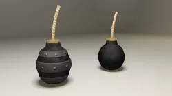 Medieval fantasy pirate bombs Low-poly 3D model