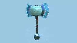 Medieval War Hammer 08 Crystal Elemental - Fantasy Weaponry Low-poly 3D model