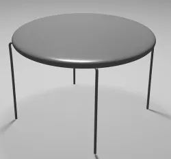Metal table Low-poly 3D model