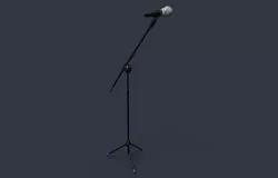 Microphone with Stand Low-poly 3D model