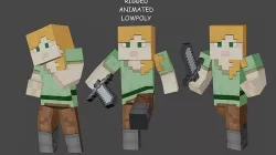 MINECRAFT ALEX 3D MODEL - RIGGED ANIMATED Low-poly 3D model