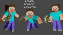 MINECRAFT STEVE 3D MODEL - RIGGED ANIMATED Low-poly 3D model