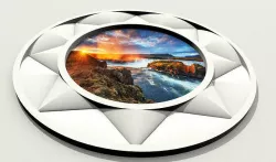 Modern Circle Mirror and Photo Frame Low-poly 3D model