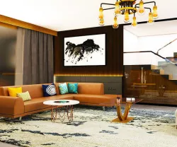 modern interior living room done with vray 3D model