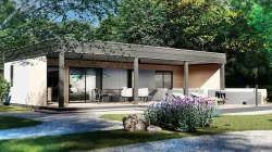 modern mobile home tiny house vacation house  on 44m2  3D plan Low-poly 3D model