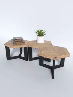 Modular coffee table in the shape of a honeycomb 3D model